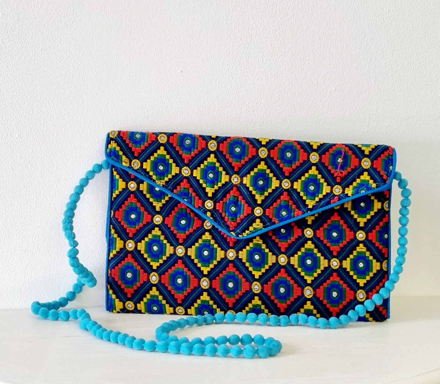 No Tag/Brand - Turquoise, green & yellow sling bag