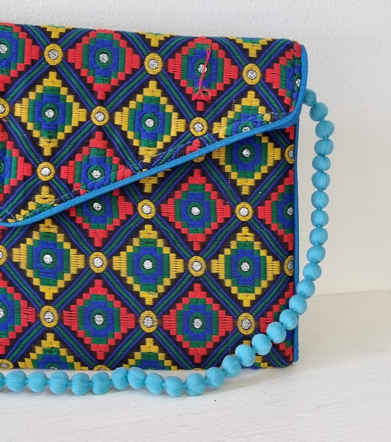 No Tag/Brand - Turquoise, green & yellow sling bag