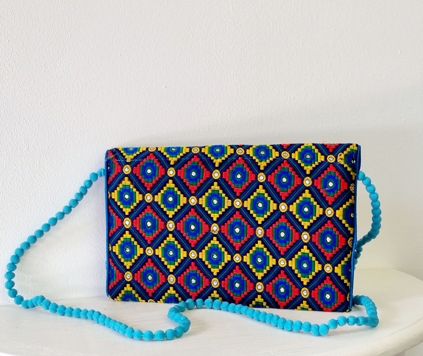 No Tag/Brand - Turquoise, green & yellow sling bag