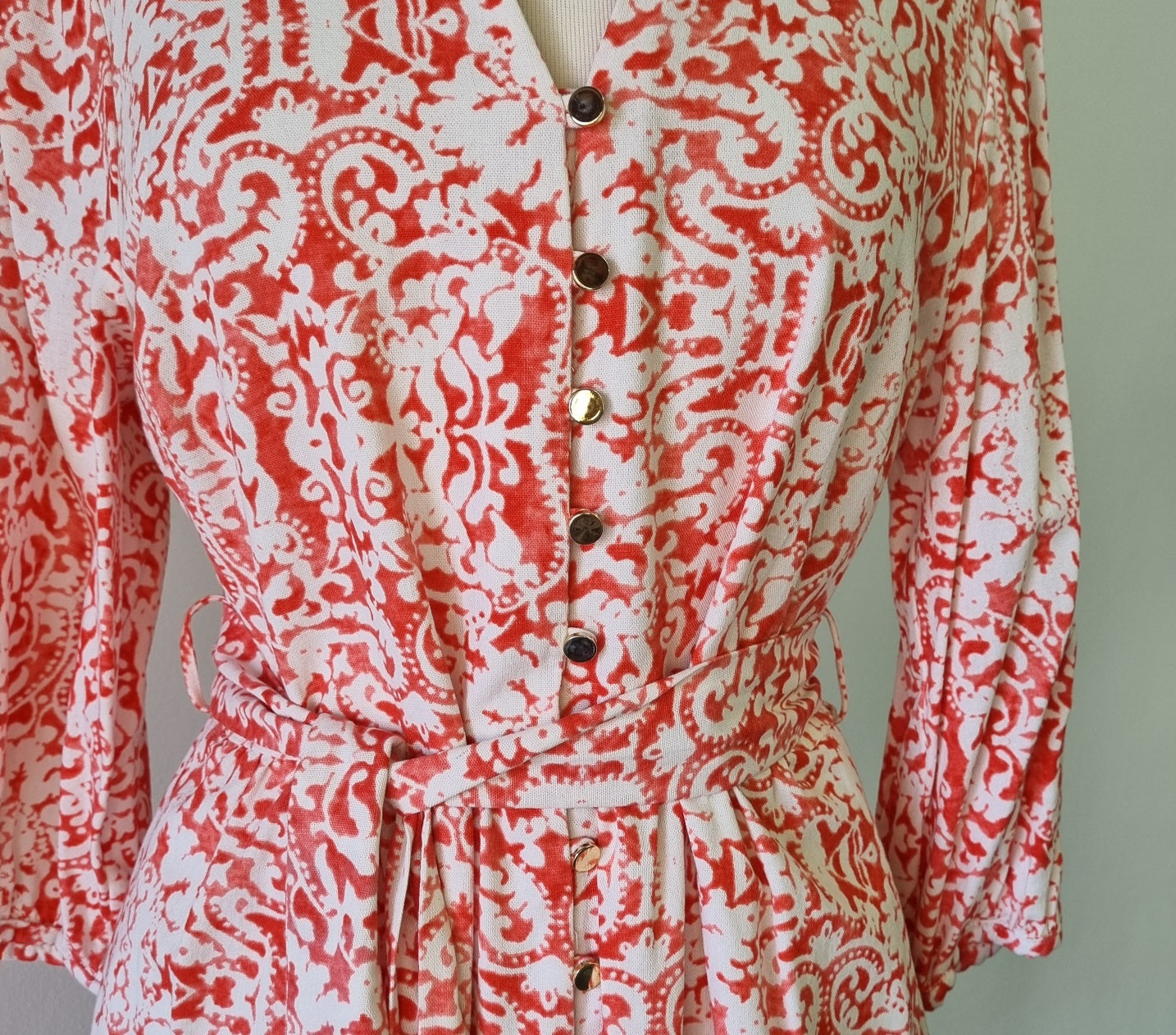 Truworths Ltd - Pink & white waisted front button dress