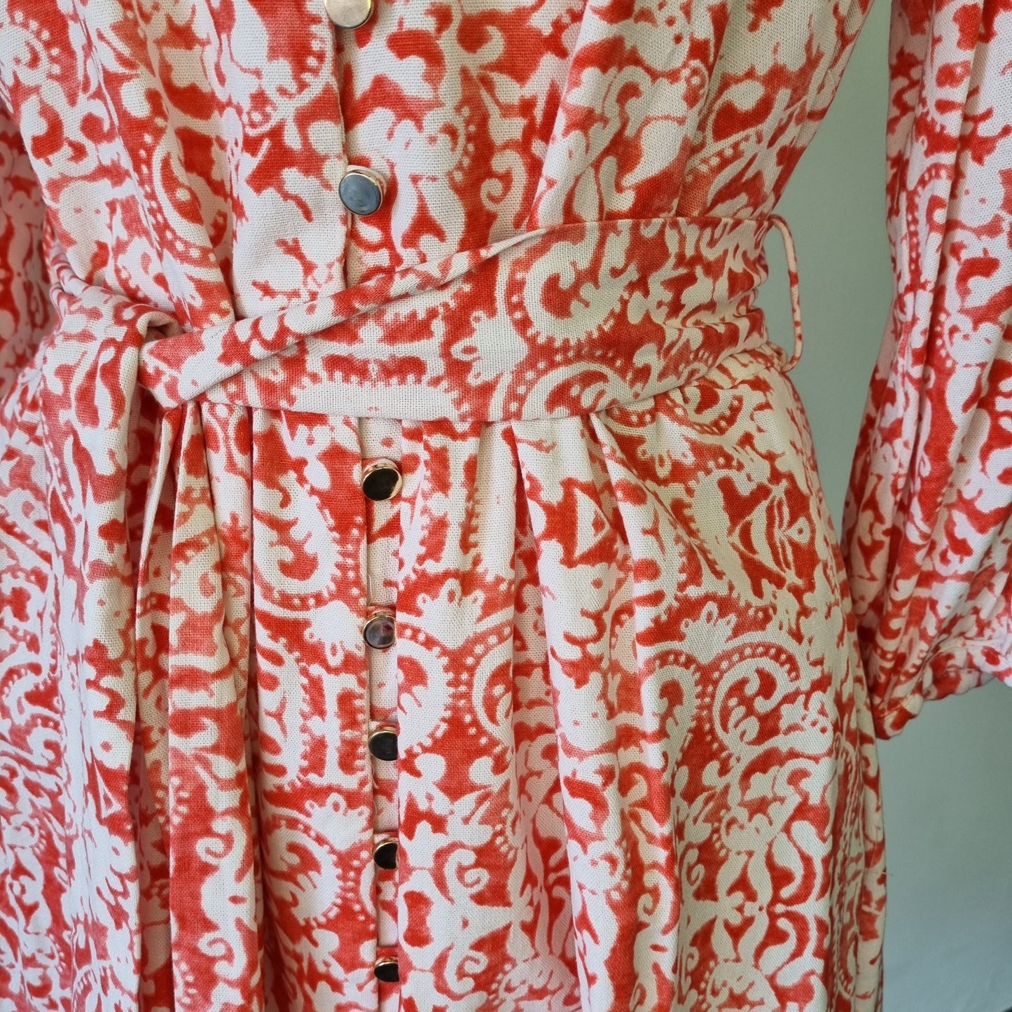 Truworths Ltd - Pink & white waisted front button dress