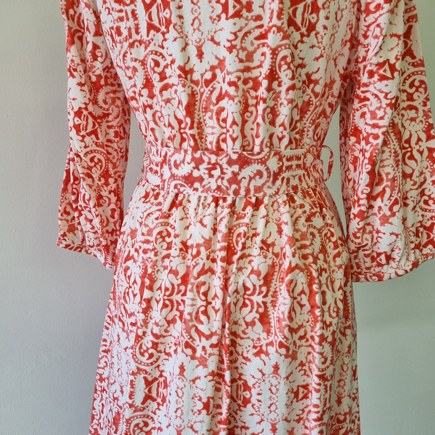 Truworths Ltd - Pink & white waisted front button dress