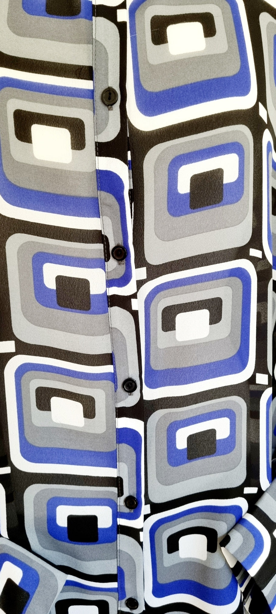 Donna Claire - Blue, black & white shirt