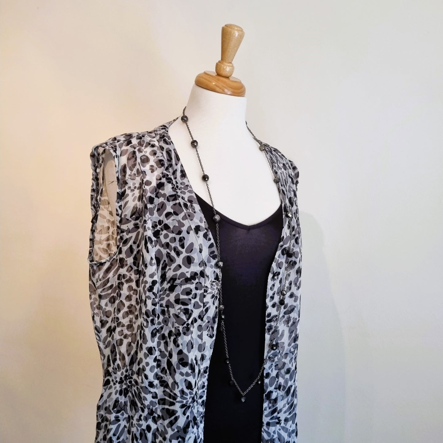 Woolworths Woman - Black animal print buttoned blouse