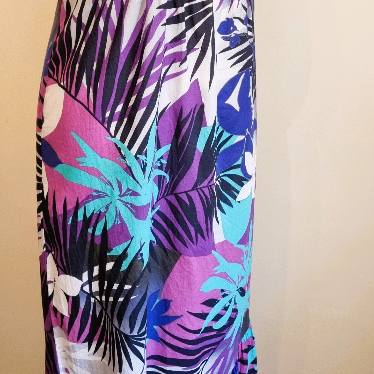 Insync - Cotton lined purple flower print strap dress