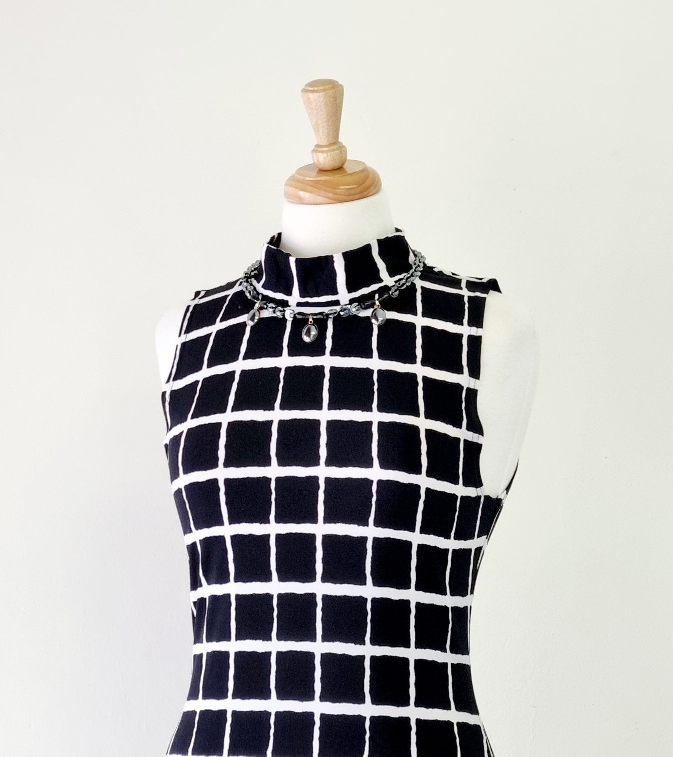 Revenge - Black & white sleeveless midi dress