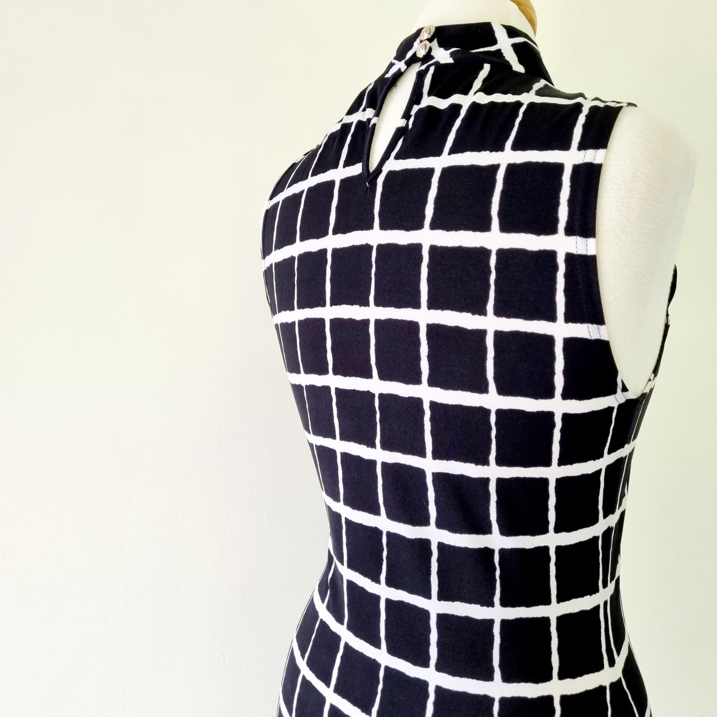 Revenge - Black & white sleeveless midi dress