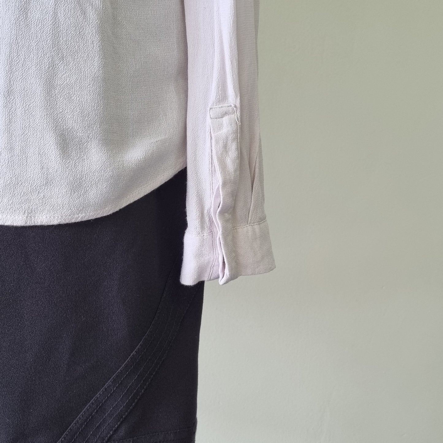 Yaya - Stone front zip long sleeve blouse