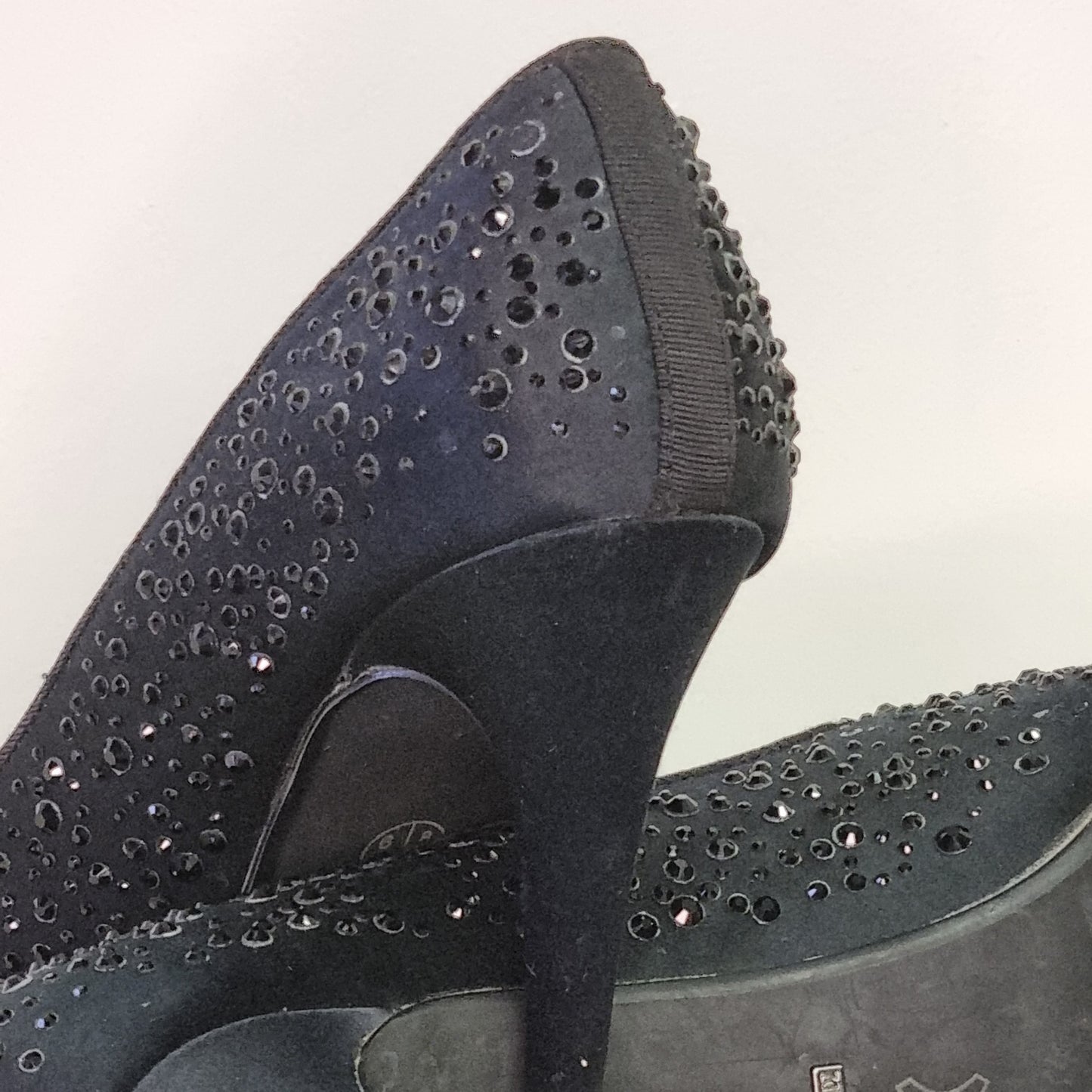 Errol Frendz - Black beaded open toe court stiletto heels