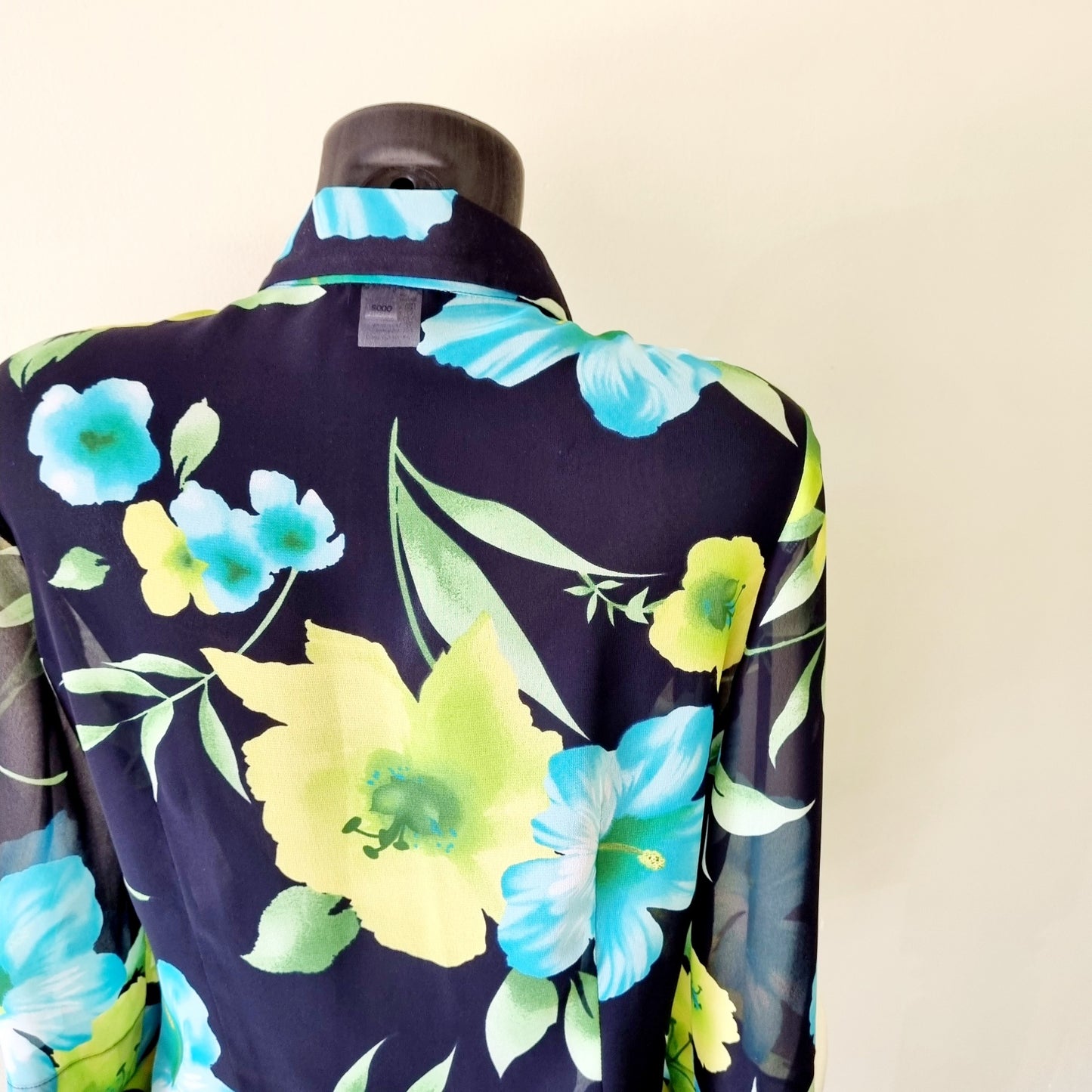 Exact - Black, blue & yellow 3/4 sleeve buttoned shirt