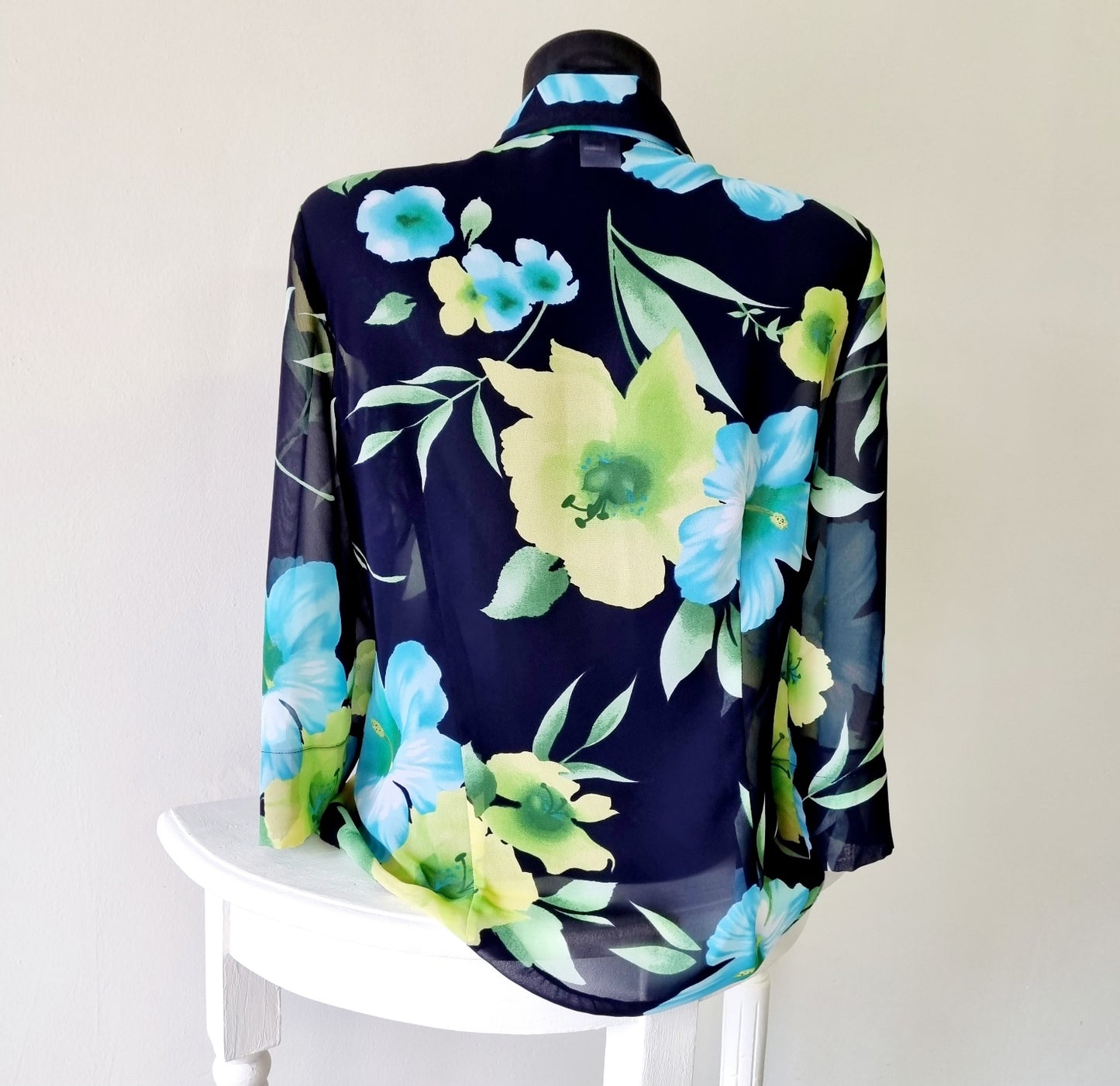 Exact - Black, blue & yellow 3/4 sleeve buttoned shirt