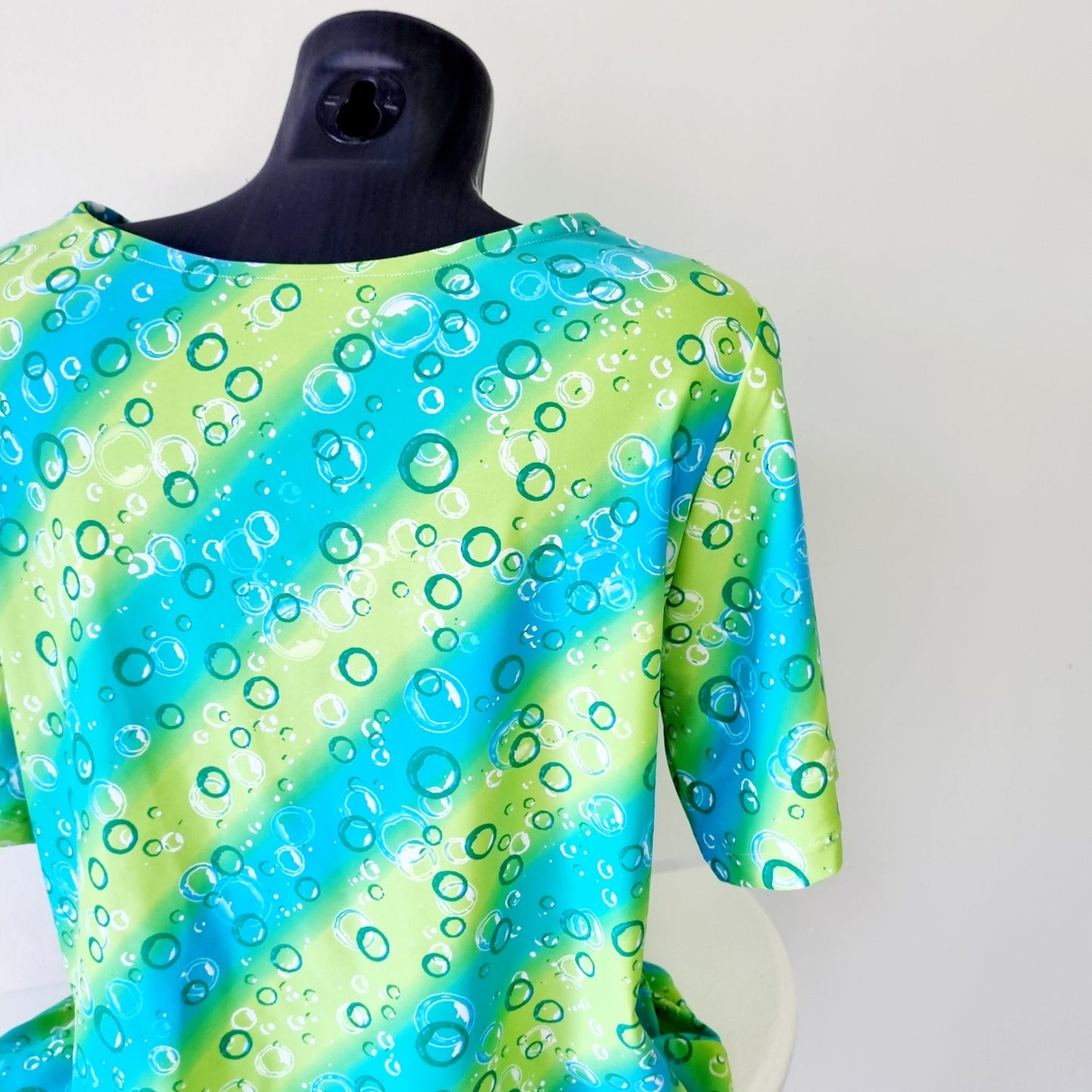 Hand Sewn - Blue & Green bubble top
