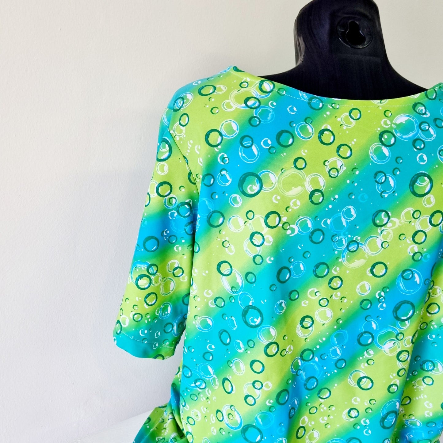 Hand Sewn - Blue & Green bubble top